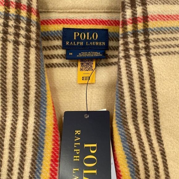 Polo Ralph Lauren Plaid Fringe-Trim Womens Shirt Jacket size Medium New - Picture 5 of 9